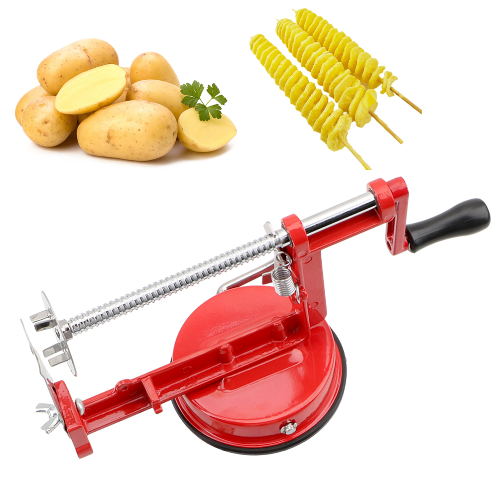Kitchen Gadgets Smart - 手動スパイラルフレンチフライカッター調理ツール野菜スパイラライザーツイストポテトアップルスライサーステンレス鋼キッチンガジェット