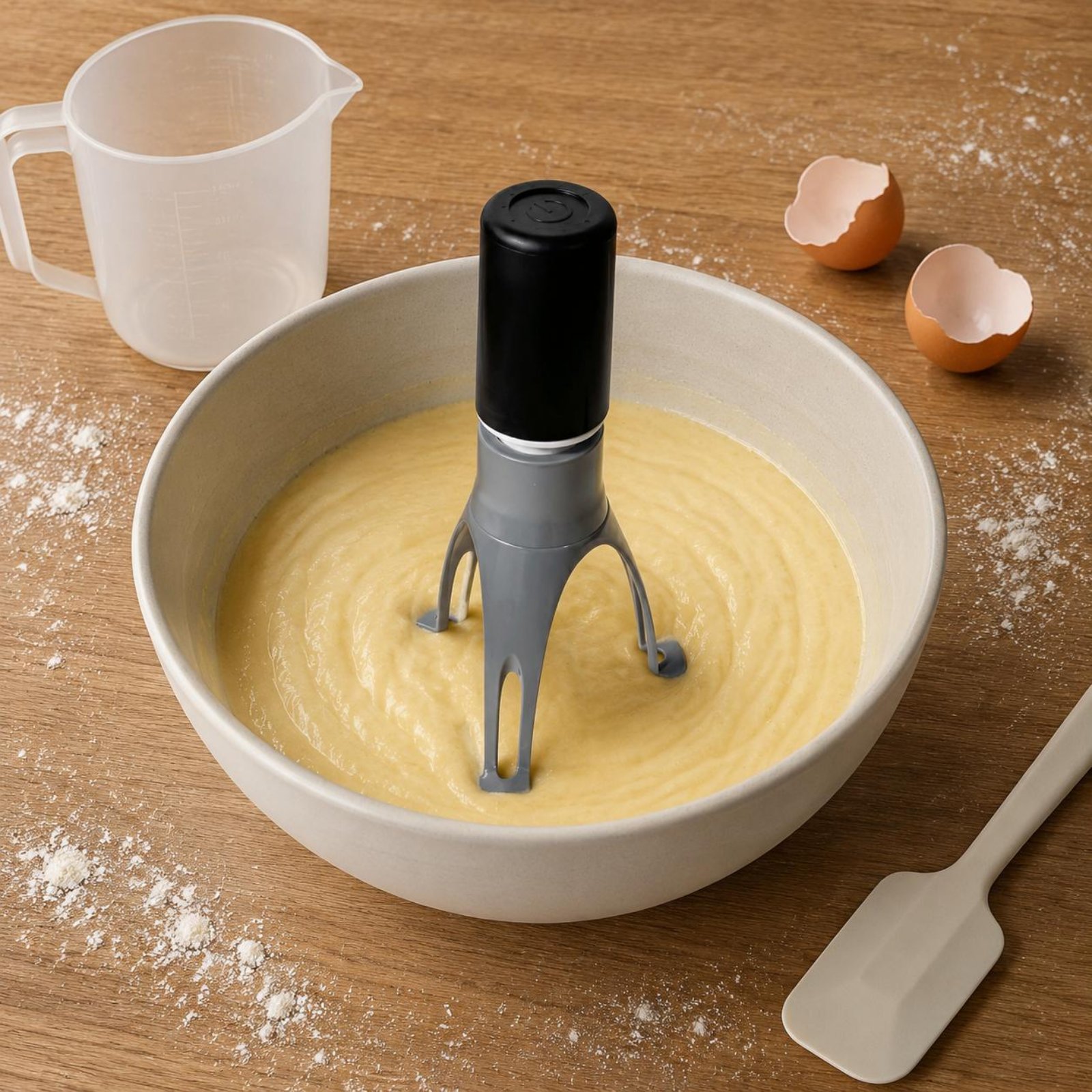 Quirky Kitchen Gadgets - 自動三角攪拌機 - ハンズフリー電動卵泡立て器＆キッチンミキサー（製菓、調理、クリームの泡立て用）
