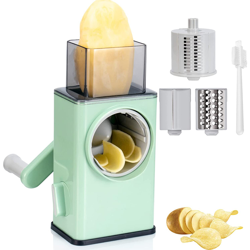 Mandoline Slicer - Lmetjma-回転式野菜スライサー,手動,3つのドラムを備えた切断機,キッチンと野菜のスライサー,kc0447