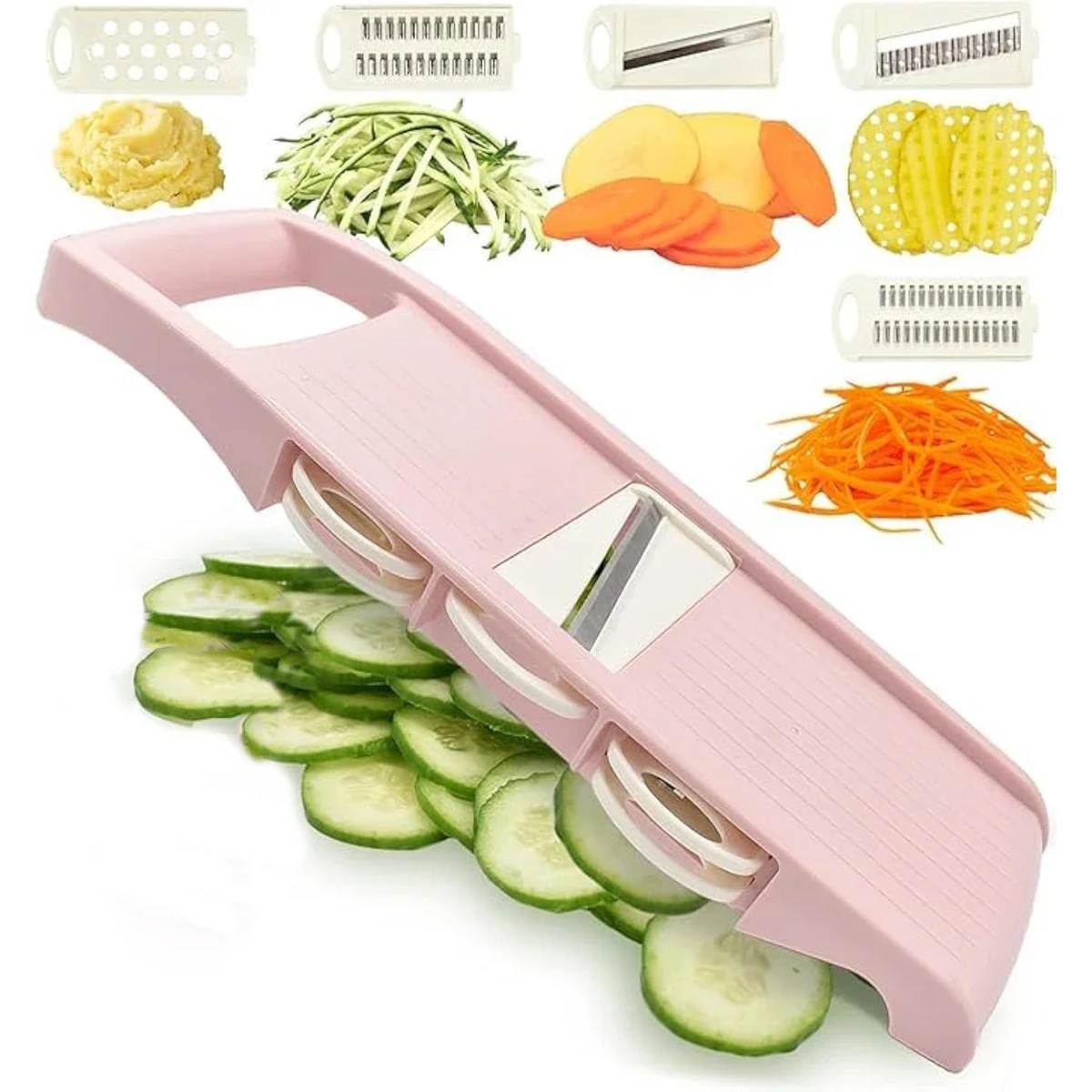Mandoline Slicer - 5 in 1 マンドリンスライサー キッチン野菜スライサー マルチブレード