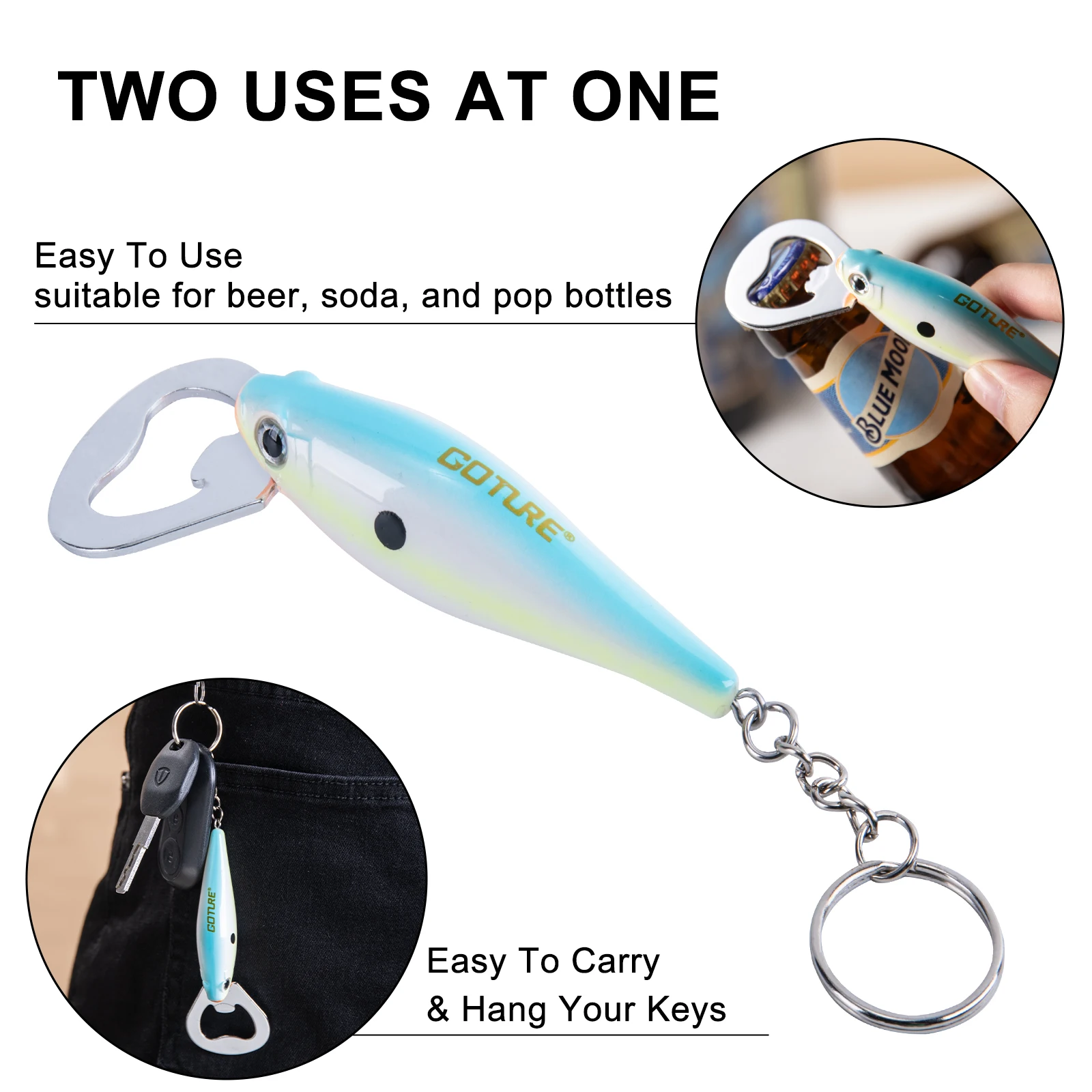 Goture 1 個釣りルアーボトルオープナー炭素鋼魚パター - Quirky Kitchen Gadgets のレビューと価格