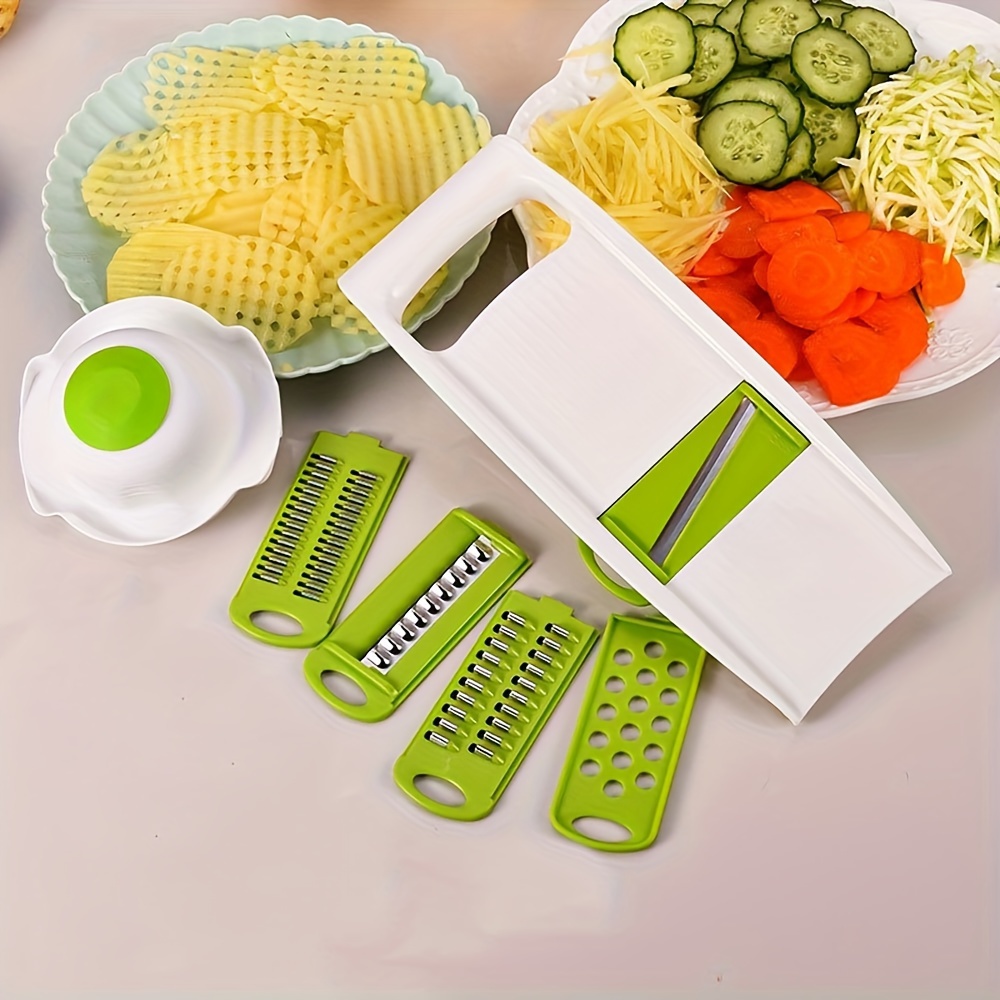 マンドリンスライサー ステンレス製野菜スライサー 5枚刃とハ - Mandoline Slicer のレビューと価格