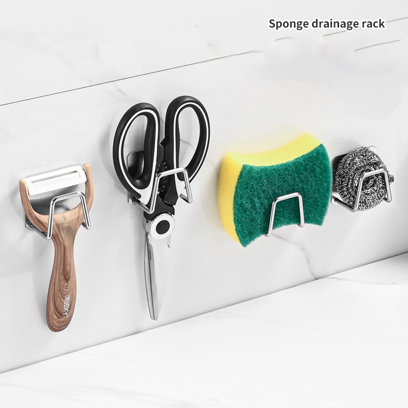 キッチンステンレス鋼シンクスポンジホルダー自己粘着排水乾燥ラ - Kitchen Gadgets Rack のレビューと価格