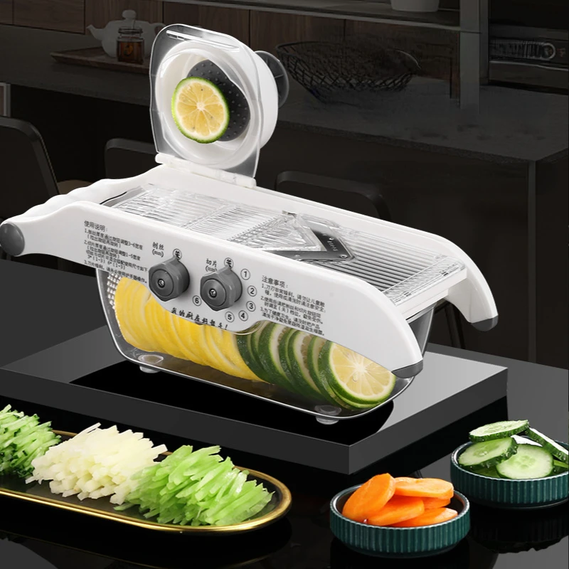 多機能レモンスライサー野菜おろし金バスケット付き、Vブレード - Mandoline Slicer のレビューと価格