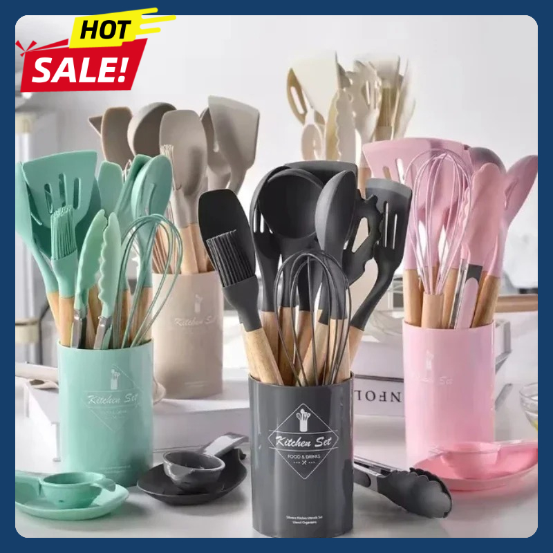 12 個のシリコーン食器セットノンスティック調理器具スパチュ - Silicone Spatula Set のレビューと価格