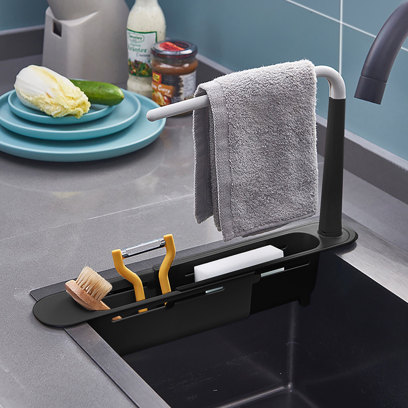 Elescopicシンクの水切り、キッチンオーガナイザー、石 - Quirky Kitchen Gadgets のレビューと価格