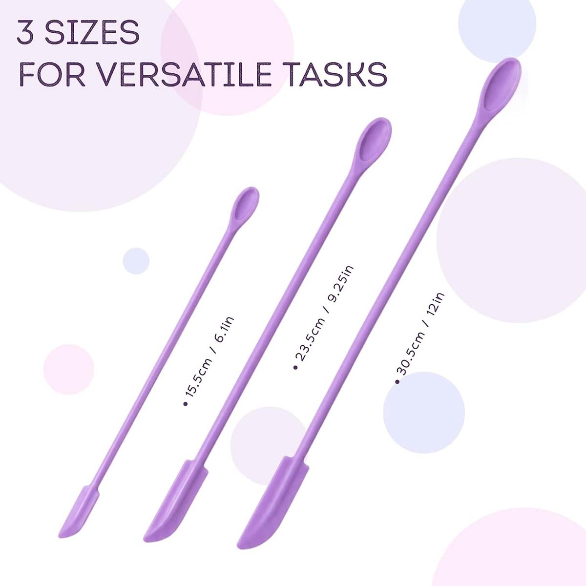 3 個の両端シリコン製メイクアップスパチュラセット、小中大サ - Silicone Spatula Set のレビューと価格
