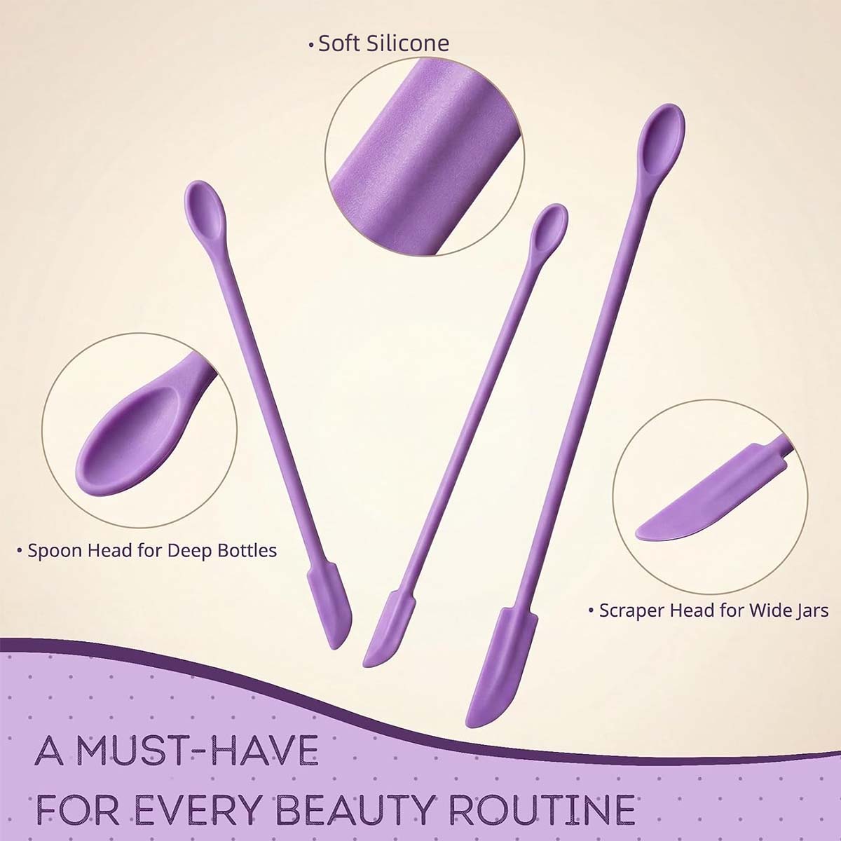 3 個の両端シリコン製メイクアップスパチュラセット、小中大サ - Silicone Spatula Set のレビューと価格