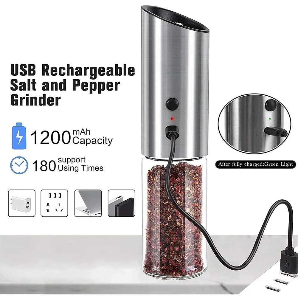 ZaiXiao 電動ソルトアンドペッパーグラインダー USB - Kitchen Gadgets Smart のレビューと価格