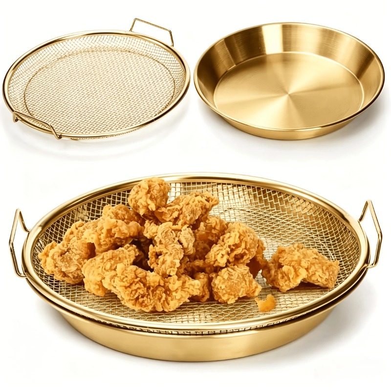ゴールド製ヘビーデューティーディープフライヤーラックトレイメ - Kitchen Gadgets Gold のレビューと価格