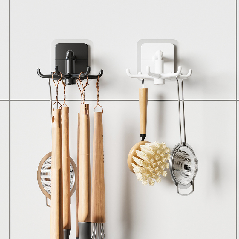 1/2 個キッチンフック回転収納ラック多目的自己粘着フック吊 - Kitchen Gadgets Rack のレビューと価格