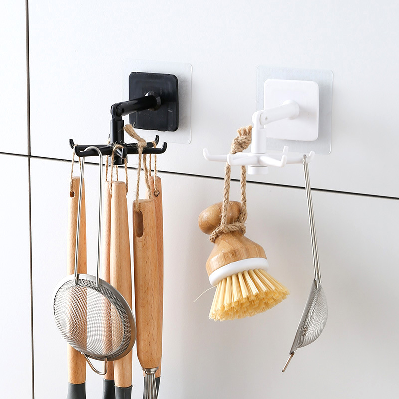 1/2 個キッチンフック回転収納ラック多目的自己粘着フック吊 - Kitchen Gadgets Rack のレビューと価格