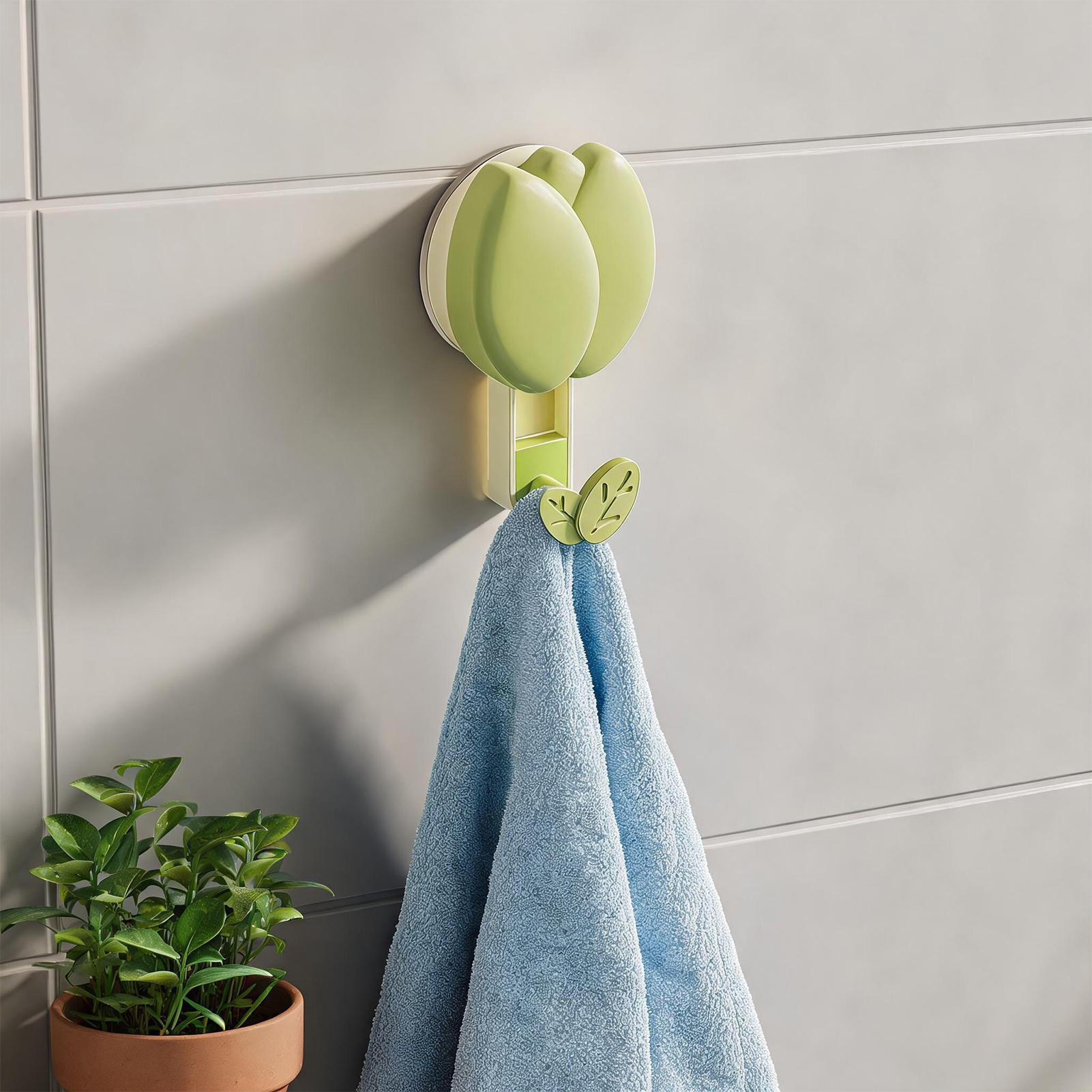 3個セット 花型吸盤フック 穴あけ不要 シャワータオルフック - Kitchen Gadgets Rack のレビューと価格