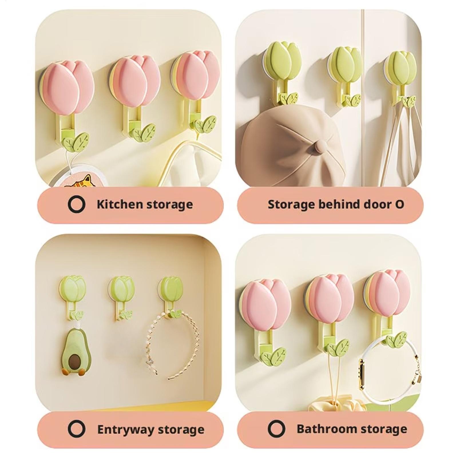 3個セット 花型吸盤フック 穴あけ不要 シャワータオルフック - Kitchen Gadgets Rack のレビューと価格