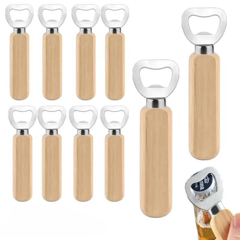 ステンレス鋼木製ボトルオープナー 家庭用キッチンバーレストラ - Kitchen Gadgets Home Party のレビューと価格