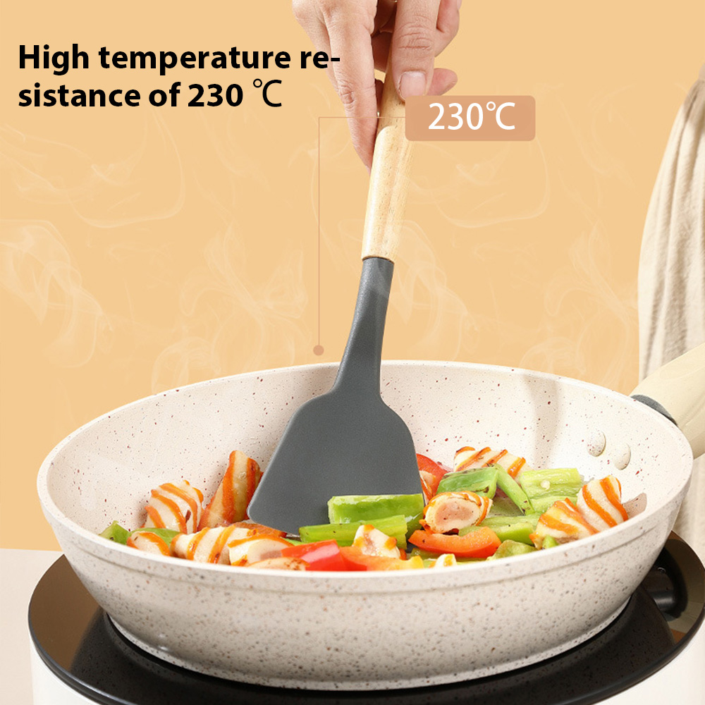 12個入りシリコン製キッチンツールセット、ノンスティック木製 - Silicone Spatula Set のレビューと価格