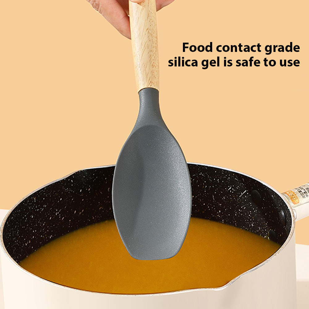 12個入りシリコン製キッチンツールセット、ノンスティック木製 - Silicone Spatula Set のレビューと価格