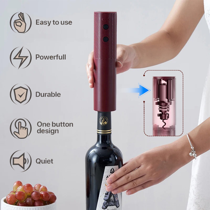 電動ワインボトルオープナー自動赤ワインコルク抜き充電式ワイン - Kitchen Gadgets Smart のレビューと価格