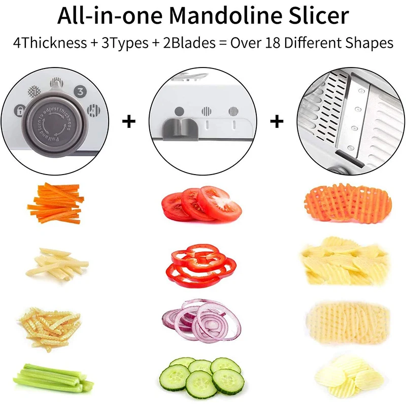 ステンレス製マンドリンスライサー、内蔵調整可能な刃付き野菜ジ - Mandoline Slicer のレビューと価格