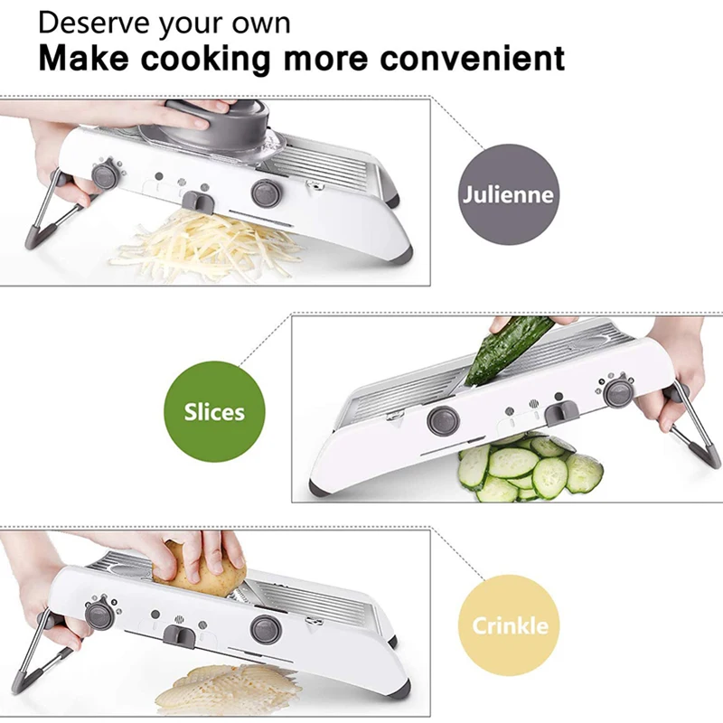 ステンレス製マンドリンスライサー、内蔵調整可能な刃付き野菜ジ - Mandoline Slicer のレビューと価格