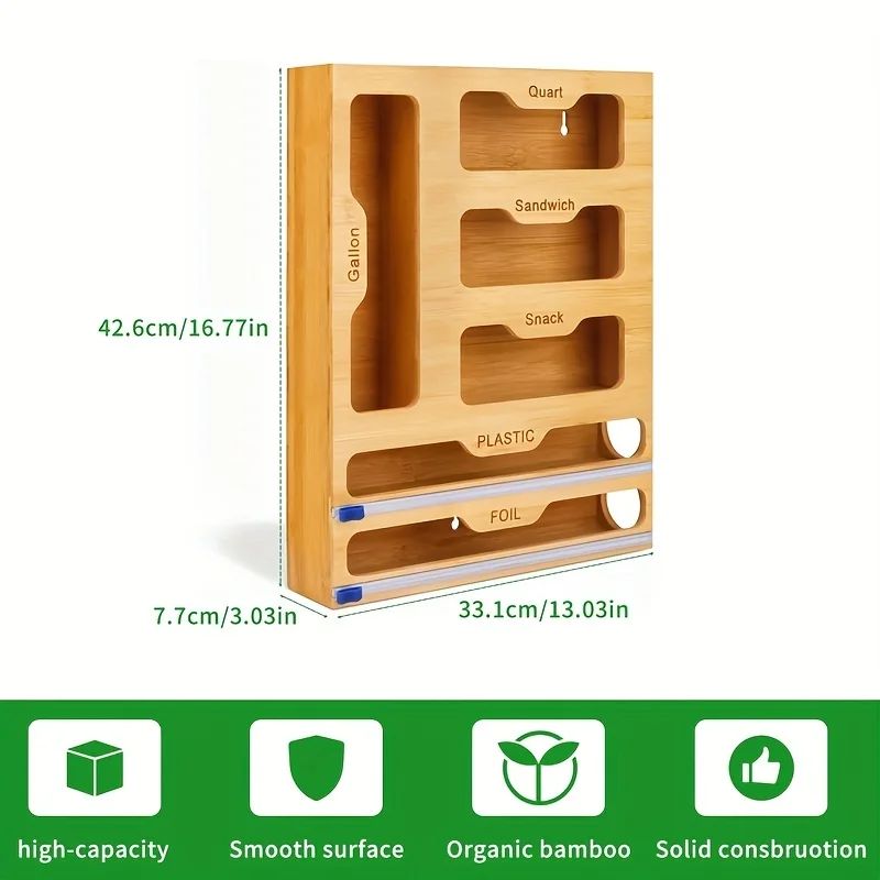 キッチン収納棚プラスチックラップディスペンサーカッター竹ジッ - Kitchen Gadgets Rack のレビューと価格